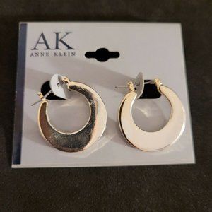 Anne Klein GOLD Tone Hoop Earrings NWT
